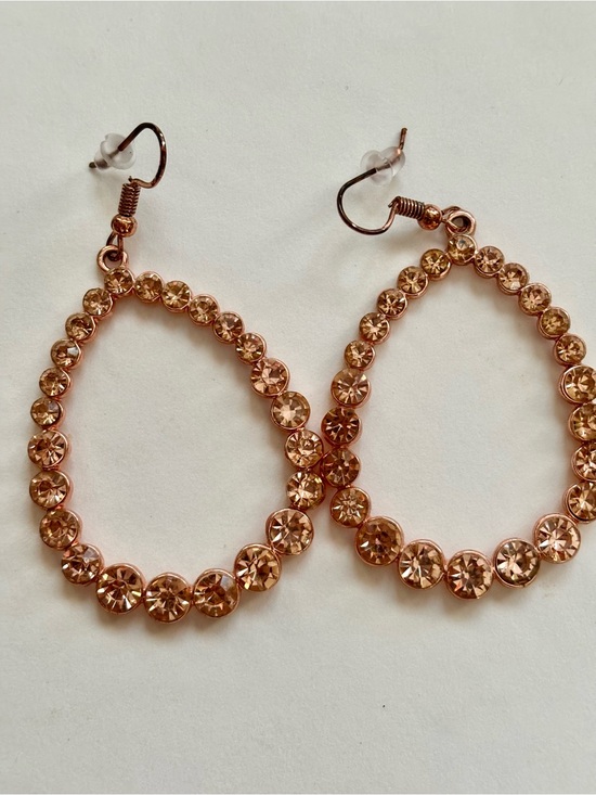 Jewelry - Rose Gold Crystal Teardrop Earrings - Women Jewelry